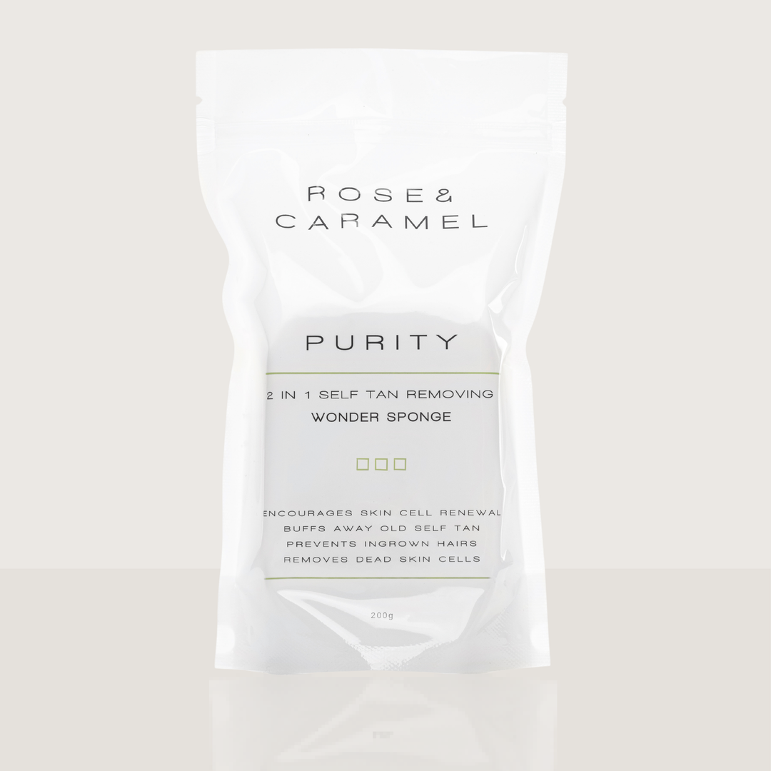 self tan removing soap sponge, wonder sponge, fake tan eraser, purity tan remover, body exfoliator