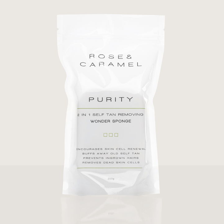 self tan removing soap sponge, wonder sponge, fake tan eraser, purity tan remover, body exfoliator